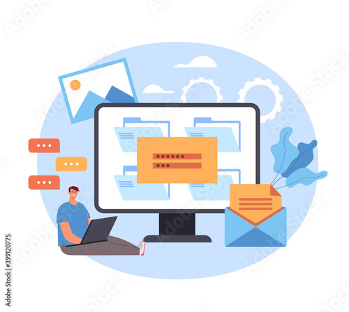 Login password enter website webpage online concept. Vector flat graphic simple illustration