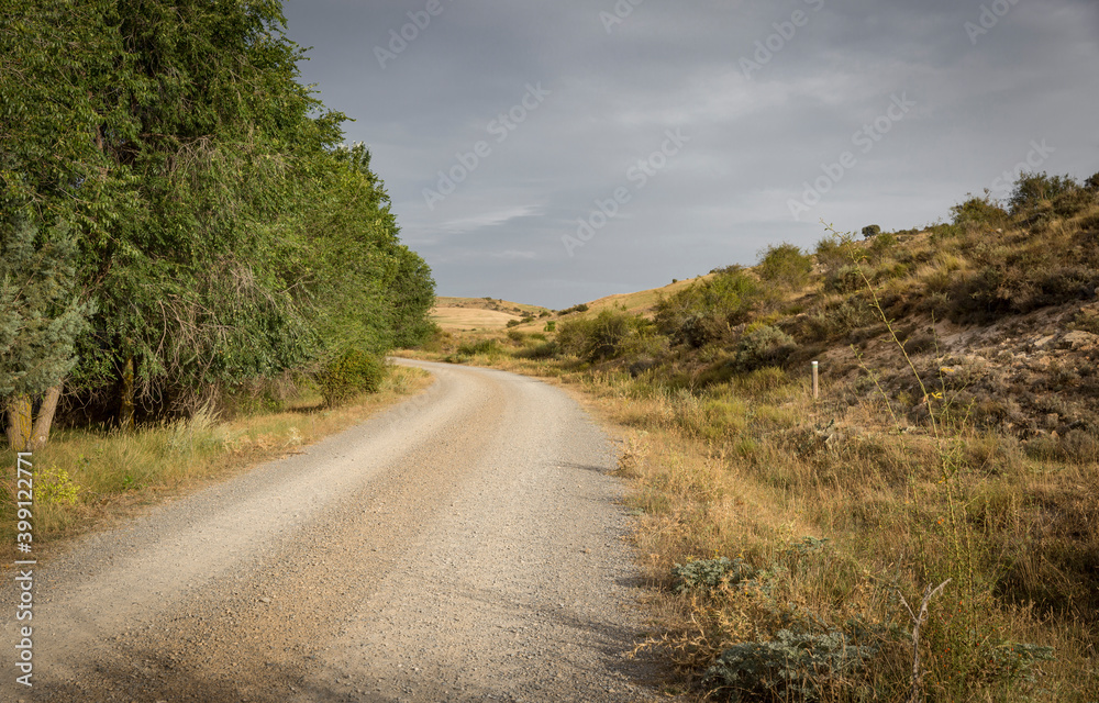 Camino Antonino - dirt road next to Muro de Agreda village, province of Soria, Castile and Leon, Spain Camino Antonino - dirt road next to Muro de Agreda village, province of Soria, Castile and Leon, Spain