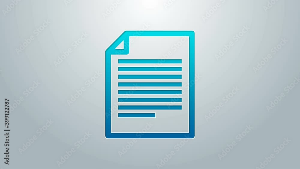 Blue line Document icon isolated on grey background. File icon. Checklist icon. Business concept. 4K Video motion graphic animation Blue line Document icon isolated on grey background. File icon. Checklist icon. Business concept. 4K Video motion graphic animation