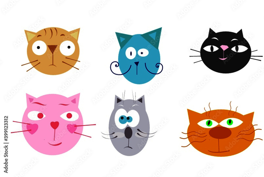 Fototapeta premium set of cats