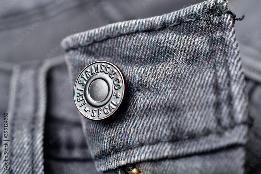 close up of levis jeans button, levi button Stock Photo | Adobe Stock