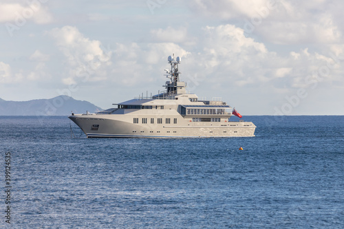 Mega Yachts anchored in Indian Bay, Saint Vincent and the Grenadines
