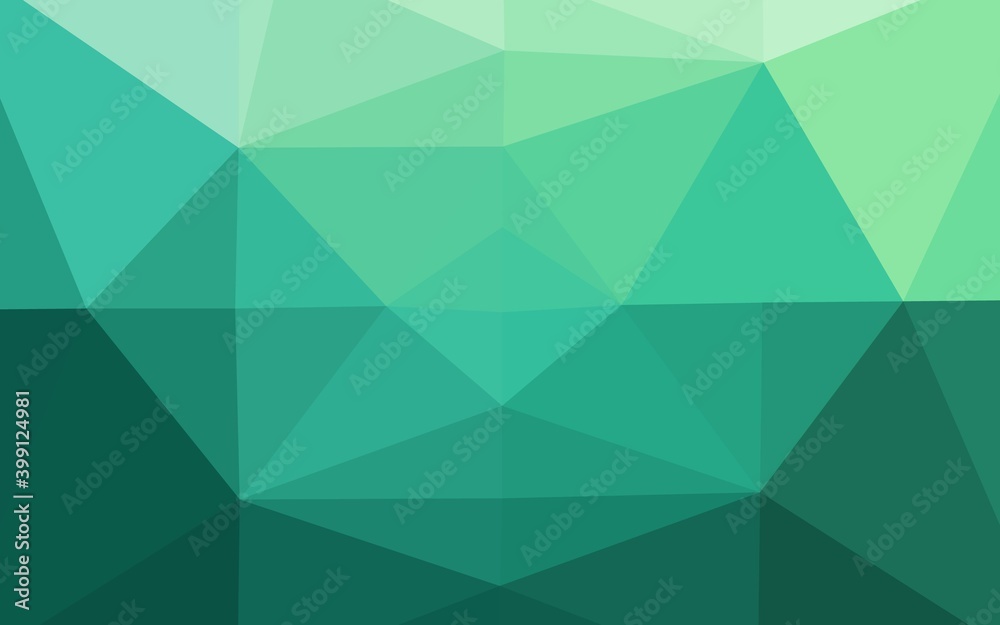 Light Green vector triangle mosaic template.