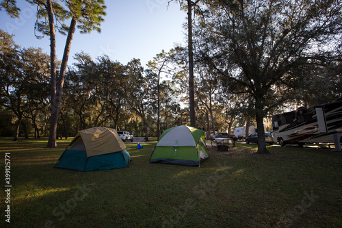 Enjoying the campground at Salt Springs State Park in Florida