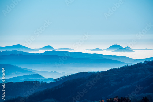 stratified fog between the hills two