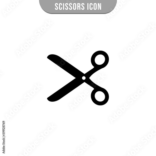 Scissors silhouette vector icon. Cutting symbol.