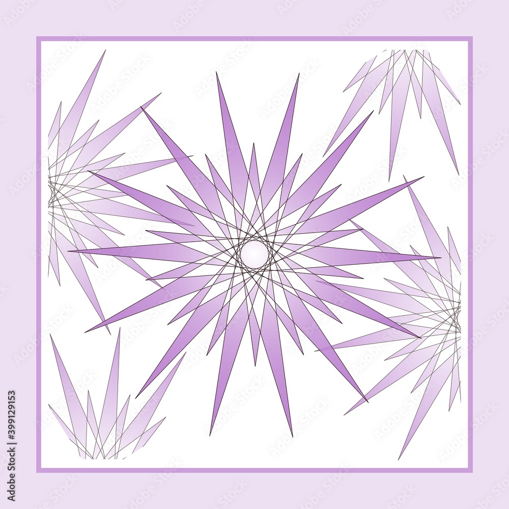 14 pt geometric star in pastel purple, with star part accents, on a white background 14 pt geometric star in pastel purple, with star part accents, on a white background