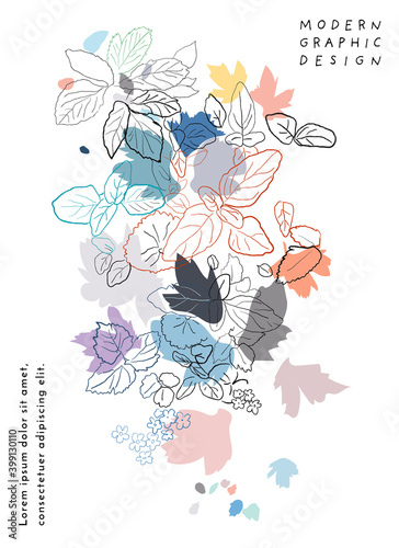 Abstract floral creative background. Modern artistic background. Contemporary graphic design. Vector. 