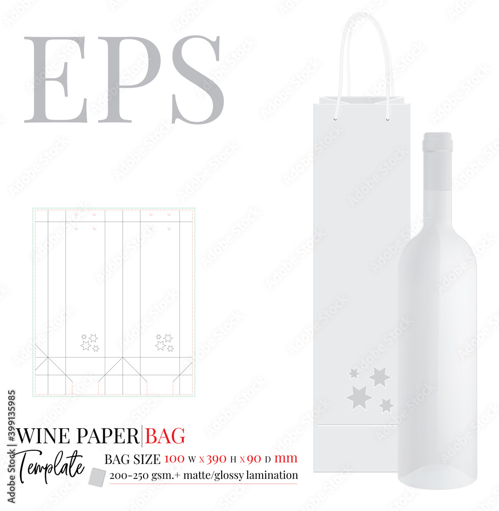 Liquor Box Template, Vector with die cut, laser cut layers. Wine Bottle ...