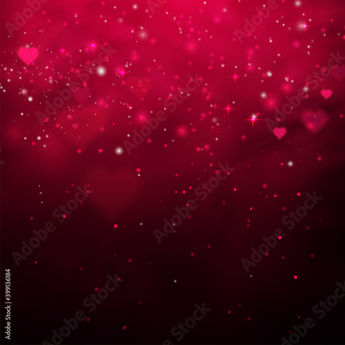 Valentines day backgruond. Blurred hearts. Elegant Vector Illustration