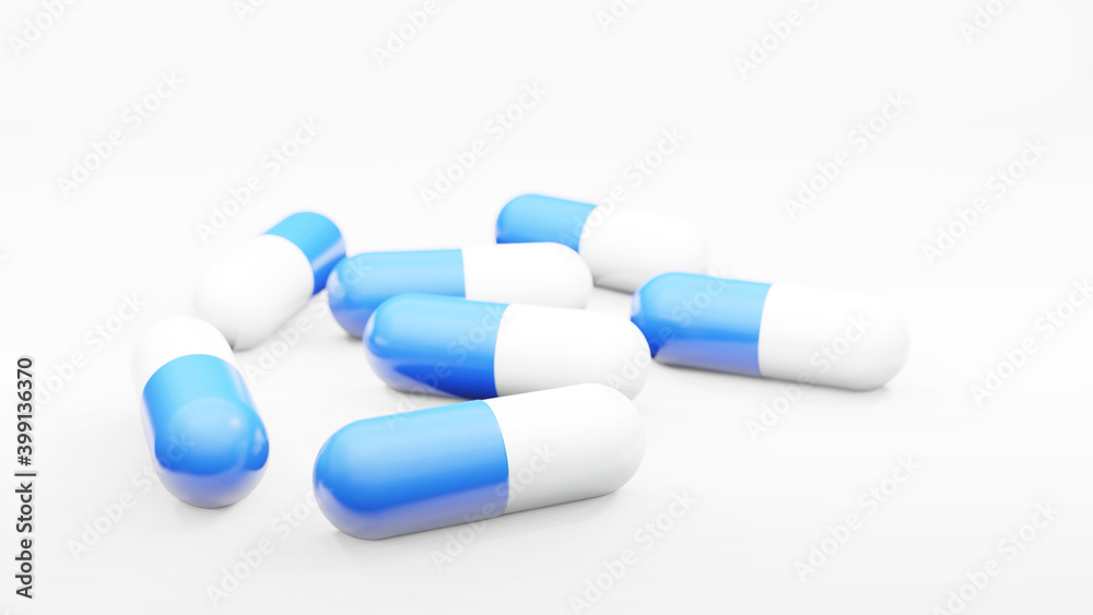 Capsules isolated on white background . Medical Pill Icon Closeup Isolate , Three dimensions Capsules isolated on white background . Medical Pill Icon Closeup Isolate , Three dimensions