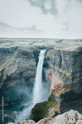 Big waterfall with huge height