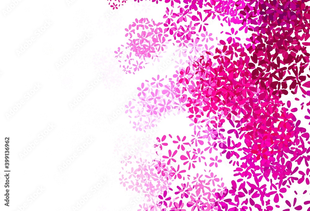 Light Pink vector natural backdrop with leaves.