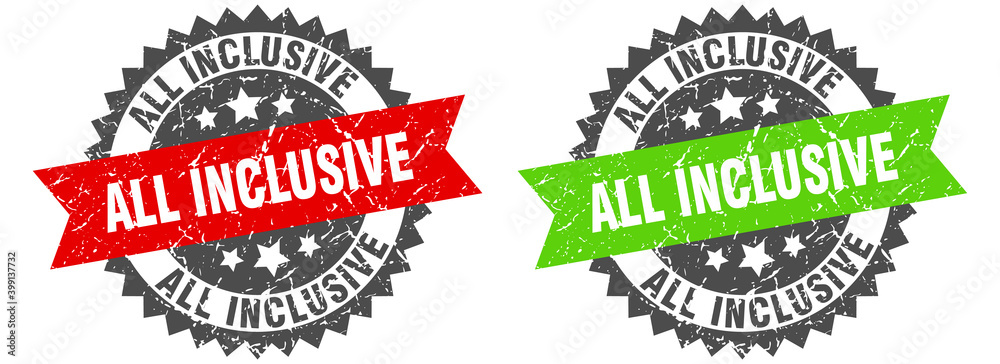 Obraz premium all inclusive band sign. all inclusive grunge stamp set