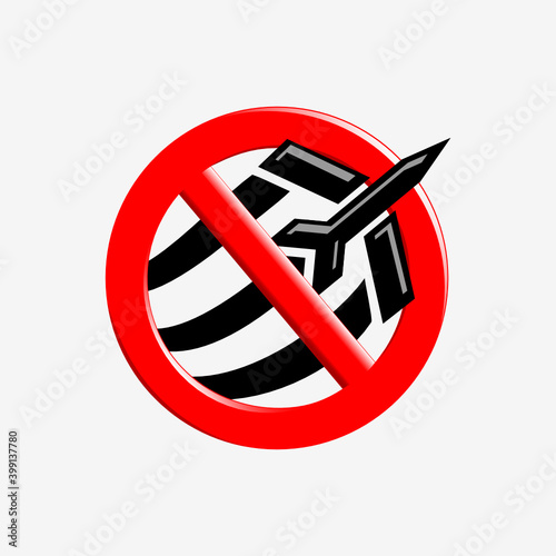Prohibition of poisoning from aircraft. Illustration of a sign prohibiting poisoning from an airplane on a white background