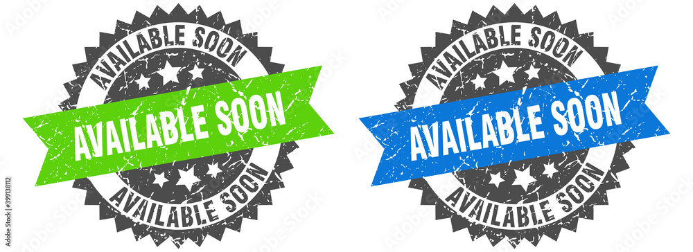 Obraz premium available soon band sign. available soon grunge stamp set