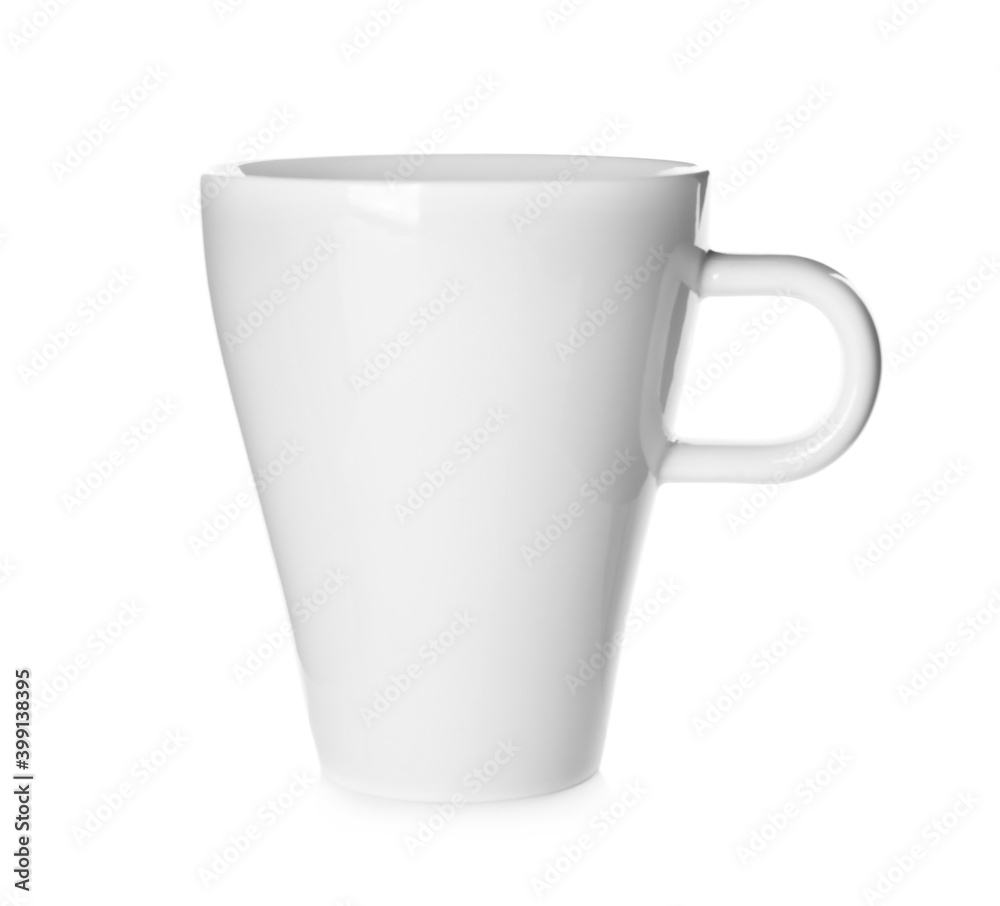 Clean empty ceramic cup isolated on white Clean empty ceramic cup isolated on white