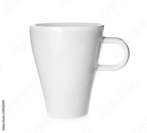 Clean empty ceramic cup isolated on white