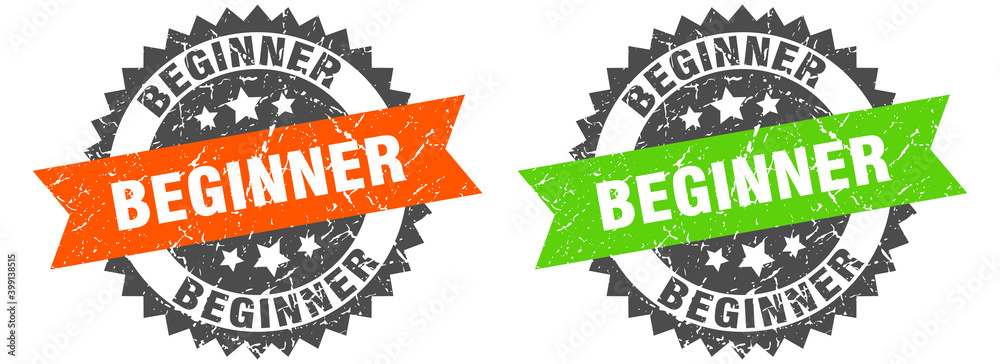 Obraz premium beginner band sign. beginner grunge stamp set
