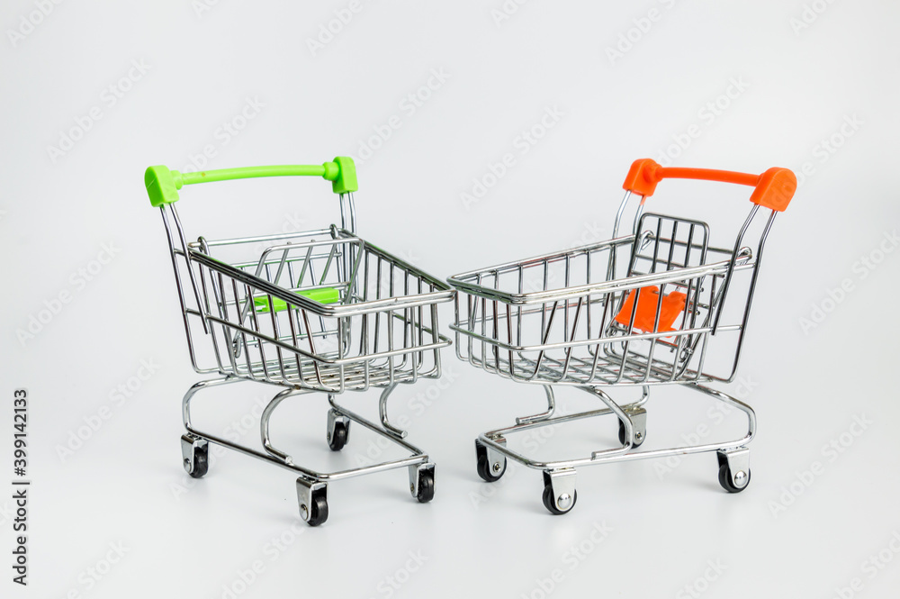 Two Shopping Cart or Trolley isolated Two Shopping Cart or Trolley isolated
