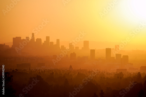 Hazy bright morning in Los Angeles