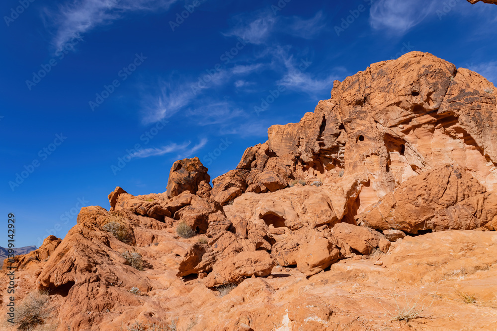 Sunny view of the Valley of Fire State Park