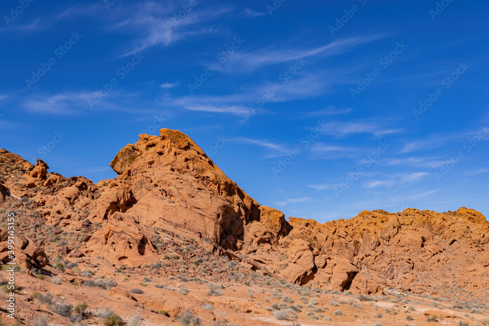 Sunny view of the Valley of Fire State Park