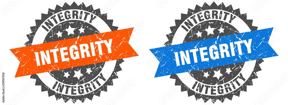 Obraz premium integrity band sign. integrity grunge stamp set