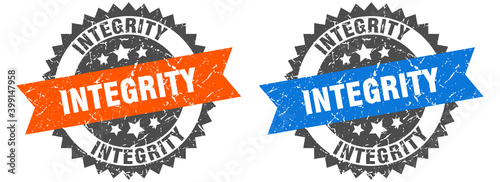 integrity band sign. integrity grunge stamp set