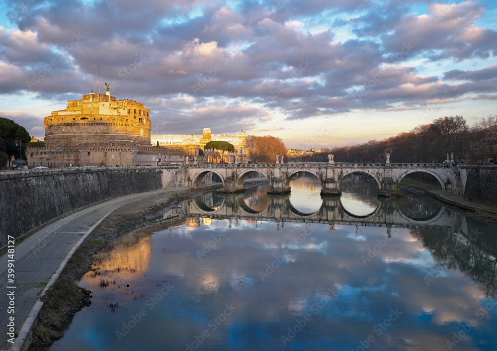 view of the Castel Sant Angelo. Rome
