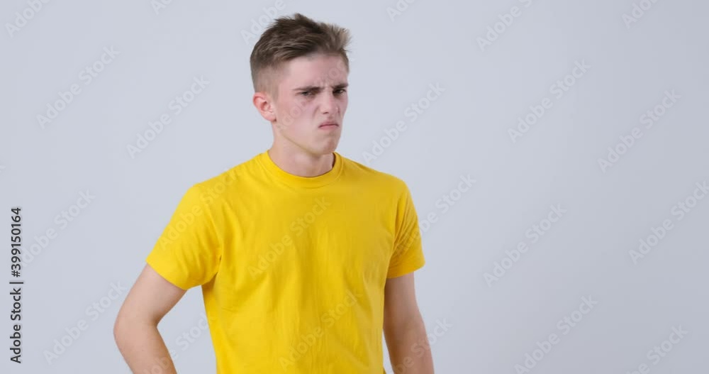 Stressed man got a message and turn nasty