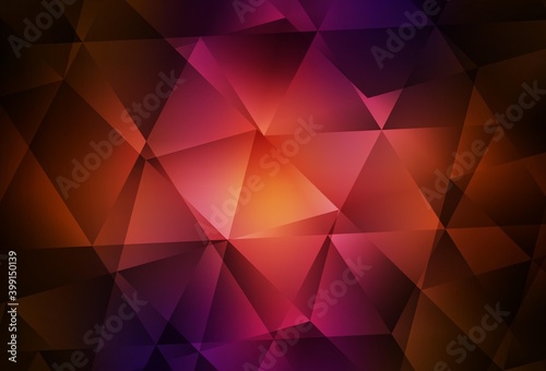 Dark Pink, Red vector abstract polygonal pattern.
