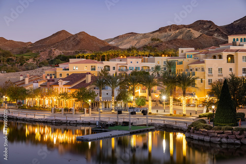 Photography Sunset view of the beautiful landscape around Lake Las Vegas area
