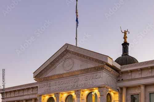 Sunset view of the Supreme Court of Nevada