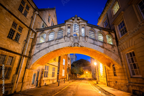 New college lane with Bridge of Sights in Oxford  England 