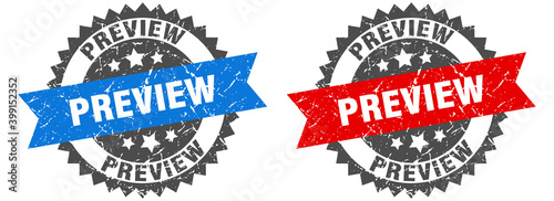 preview band sign. preview grunge stamp set
