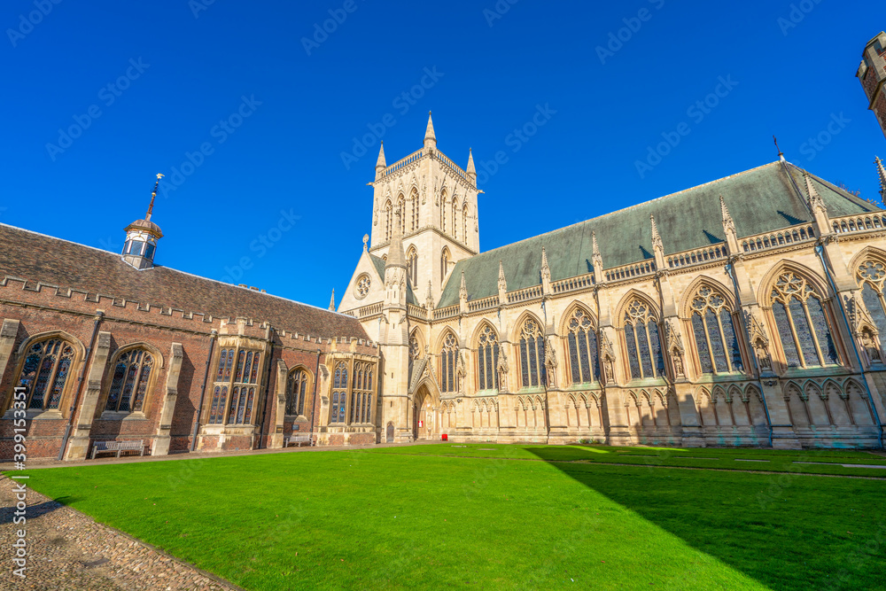St. John's chapel in Cambridge at sunny day. England