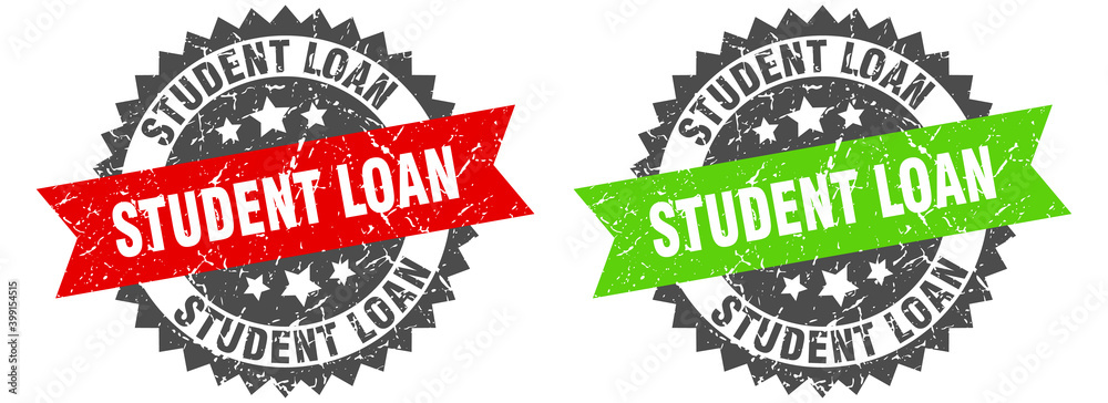 Obraz premium student loan band sign. student loan grunge stamp set