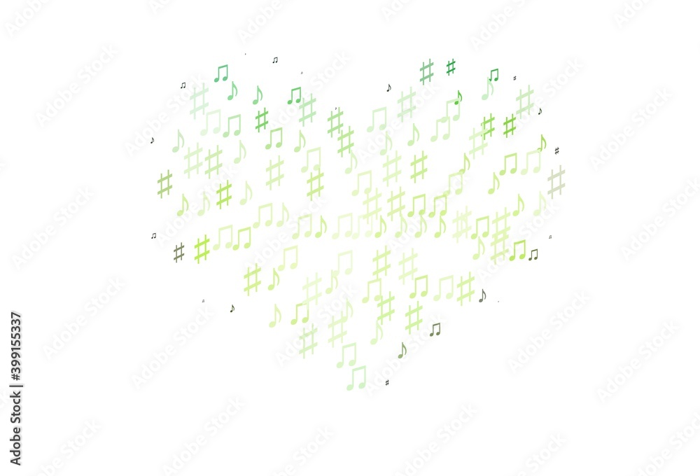 Light Green, Yellow vector pattern with music elements. Light Green, Yellow vector pattern with music elements.