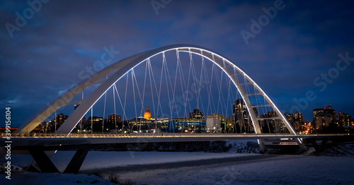 Walterdale Bridge Lit up at Night, Blue Hour  © Drew