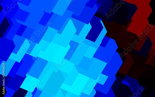 Dark Blue, Red vector backdrop with rhombus.