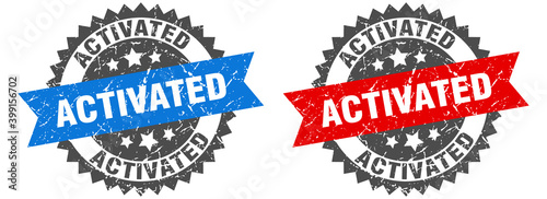 activated band sign. activated grunge stamp set