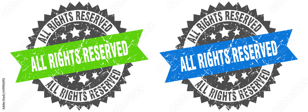 Obraz premium all rights reserved band sign. all rights reserved grunge stamp set
