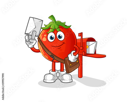 tomato postman vector. cartoon character
