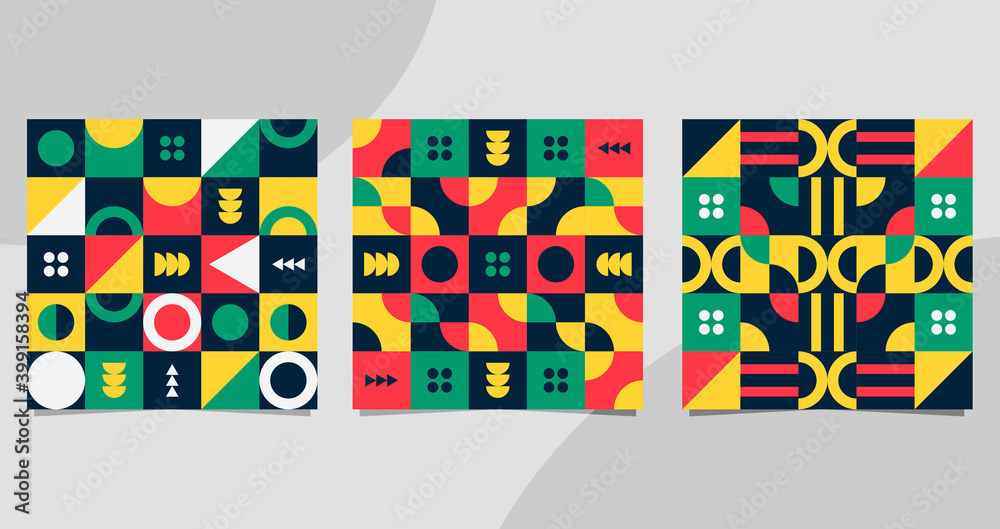 Set of Seamless geometric pattern with Neo Geo design Set of Seamless geometric pattern with Neo Geo design