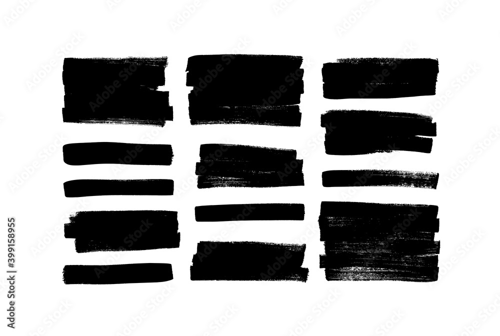 Vector black paint, ink brush strokes, rectangular shapes. Dirty grunge design elements, rectangle or background for text. Grungy black smears or rough lines. Hand drawn grunge ink illustration Vector black paint, ink brush strokes, rectangular shapes. Dirty grunge design elements, rectangle or background for text. Grungy black smears or rough lines. Hand drawn grunge ink illustration