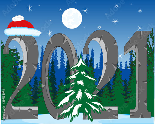 Colorful decorative winter background of the holiday new year