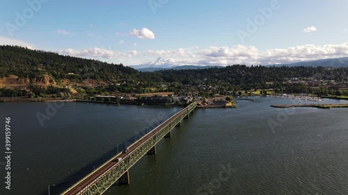 Wallpaper Mural 4K Aerial of Hoodriver Oregon Bridge Mt Hood Torontodigital.ca