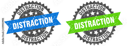 distraction band sign. distraction grunge stamp set