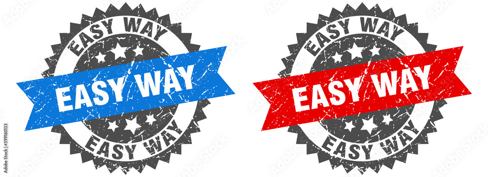 Fototapeta premium easy way band sign. easy way grunge stamp set